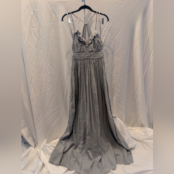 Moda International Dresses & Skirts - Moda International Gray And White Pleated Halter Gown
